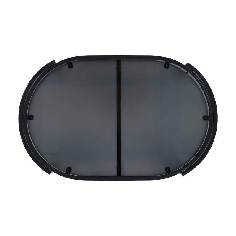 Christopher Knight Home - Aurelia Modern Aluminum Outdoor Oval Coffee Table with Tempered Glass Top