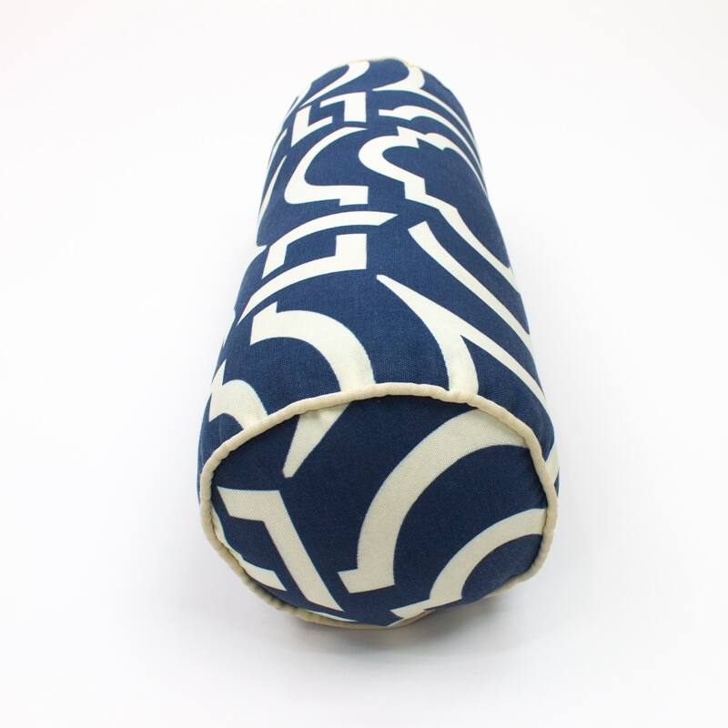 Jiti Outdoor Waterproof Sunbrella Traditional Geometric Patterned Bolster Pillows Cushions for Pool Patio Chair 7 x 21