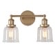preview thumbnail 7 of 7, Ciare Modern Wall Sconce Bathroom Vanity Lights Gold Bell Dimmable Glass Shade - L 15"x W 7"x H 10"