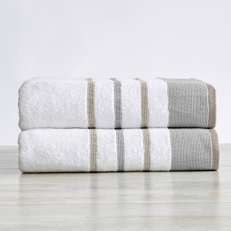 Luxurious Cotton Decorative Stripe Towel Set