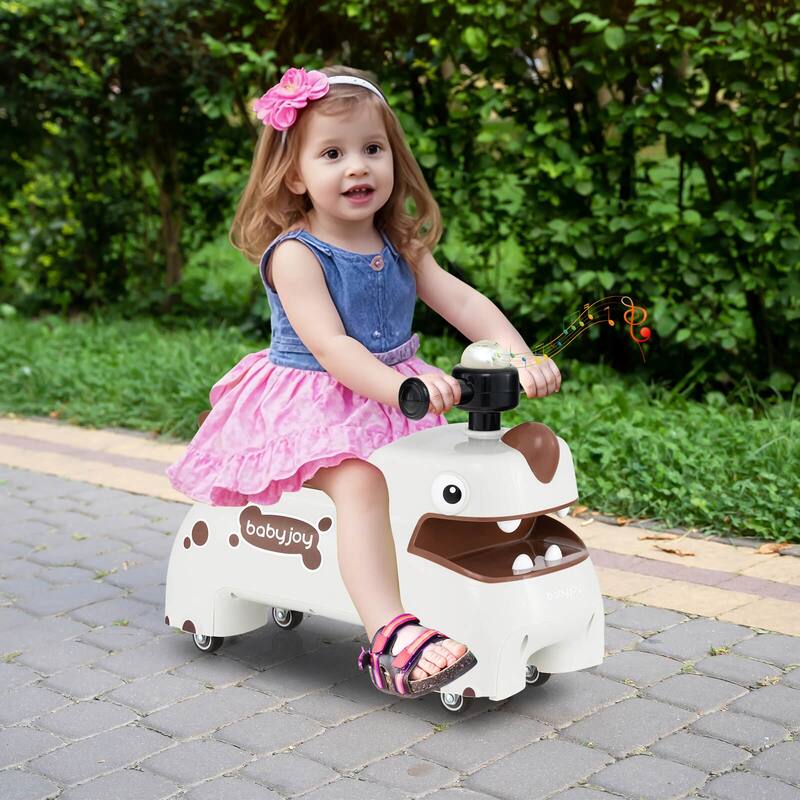 Babyjoy Ride on Toy Baby Dinosaur Sliding Car with4 Universal Casters - See Details