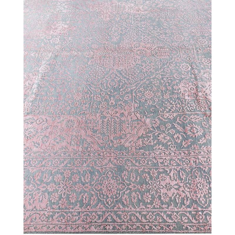 Ikat One-of-a-Kind Hand-Knotted Area Rug - Gray, 9' 1" x 11' 10" - 9' 1" x 11' 10"