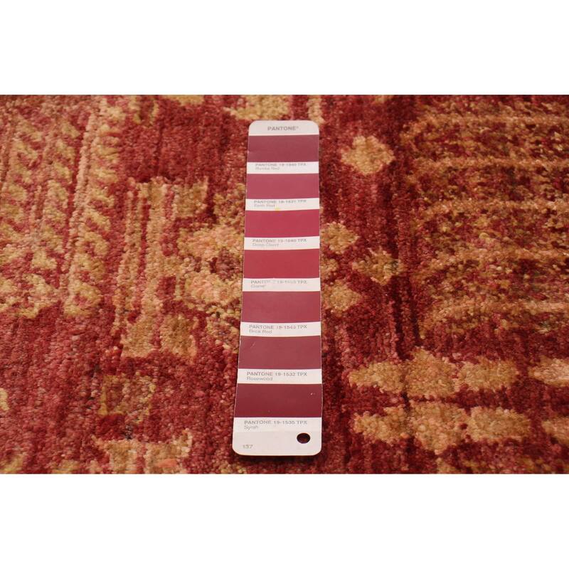 ECARPETGALLERY Hand-knotted Peshawar Oushak Red Wool Rug - 9'10 x 13'9