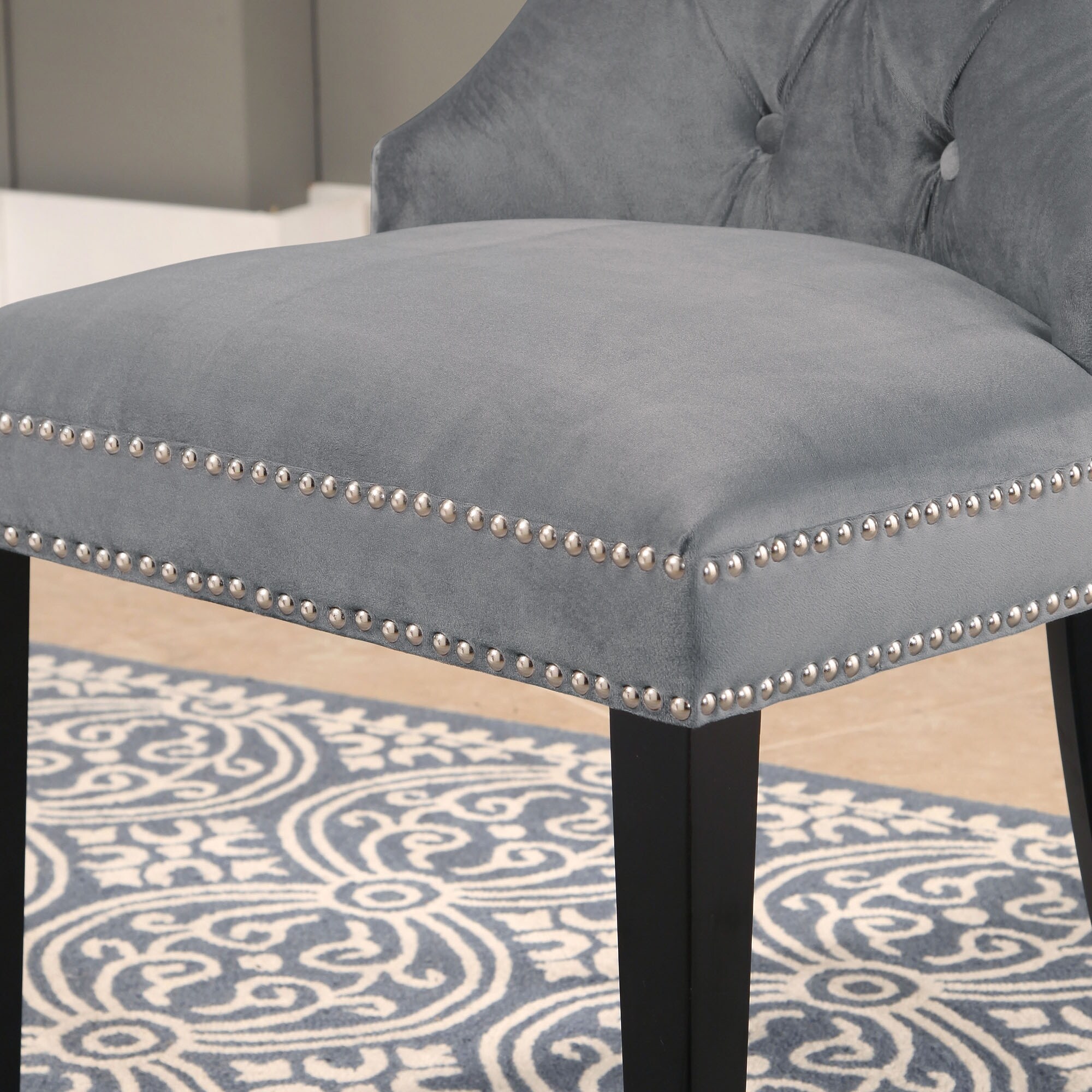 Abbyson versailles grey tufted dining shop chair
