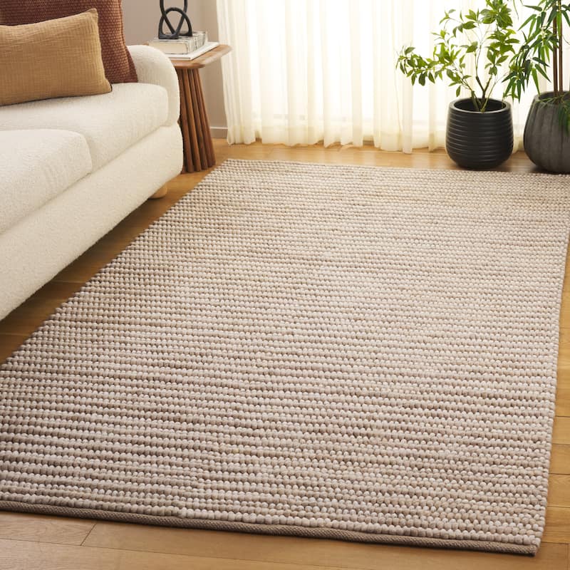 SAFAVIEH Handmade Natura Klodjana Wool Rug - 6' x 9' - Taupe/Ivory