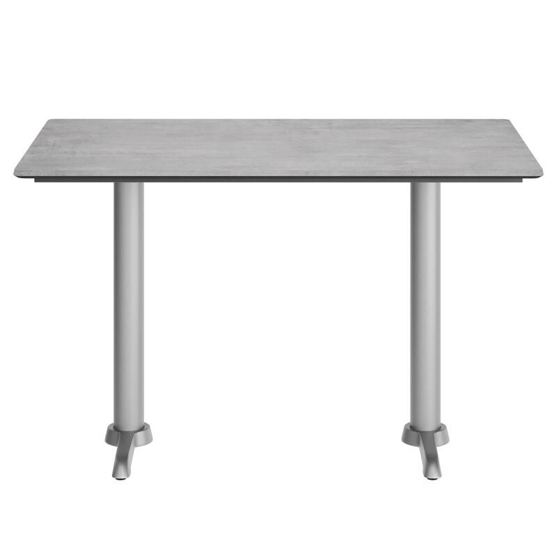 Commercial All-Weather HPL Tabletop with Dual T Bases - 48"W x 30"D x 31.25"H