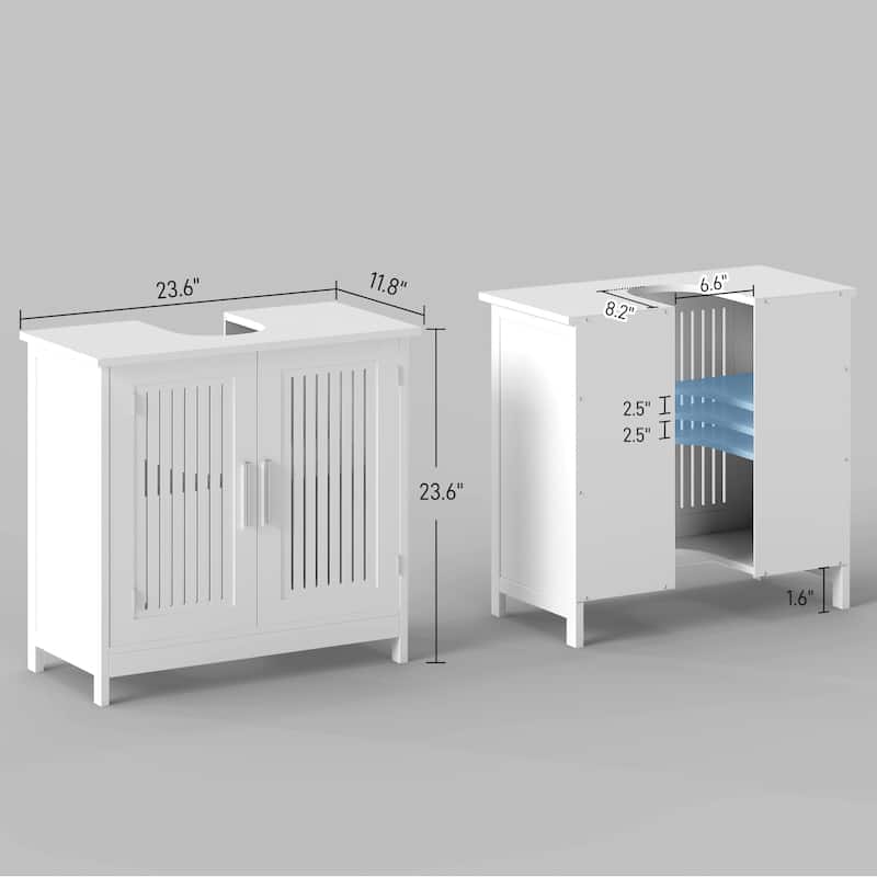 kleankin Under Sink Cabinet for Efficient Small Bathroom Storage, Modern and Elegant Bathroom Cabinet Storage for Small Spaces