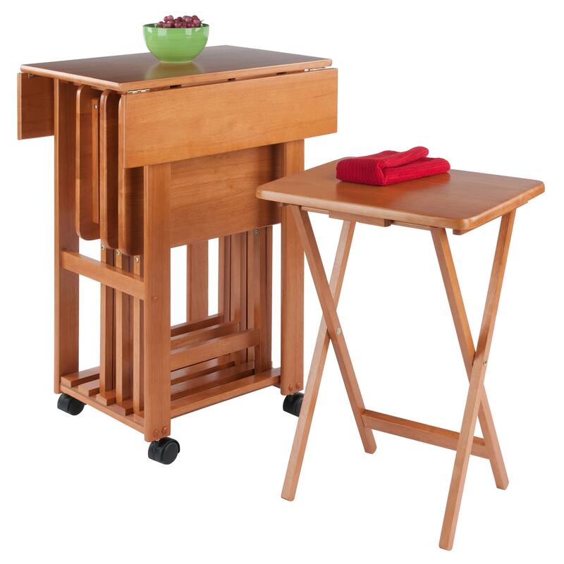 5-Pc Snack Table Set, Drop Leaf Top - 28.19 x 23.39 x 33.94 inches