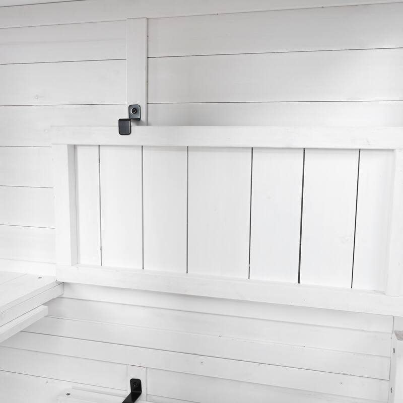 Roomfitters 63" Garden Wood Storage Cabinet with Waterproof Roof and Lockable Door