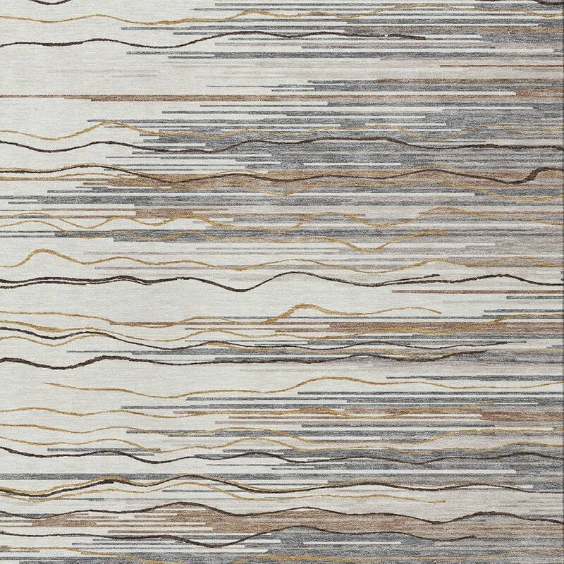 HomeRoots Striped Transitional Rectangle Outdoor Rug