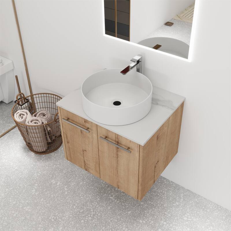 Bathroom Vanity With Sink In 24/30 Inch, Floating Bathroom Vanity With Soft Close Door - 23.6"W x 18.9"D - IMO with sink-400
