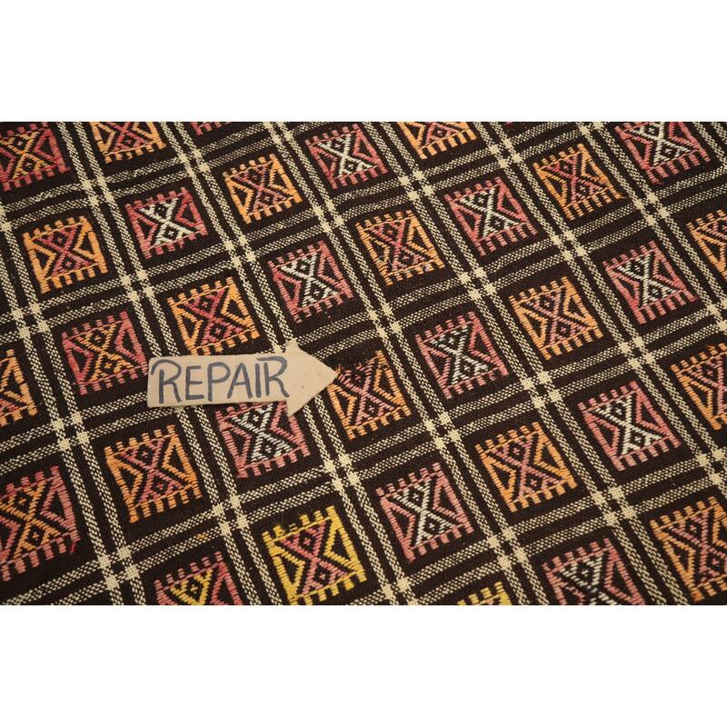 Hand Woven Oriental 100% Wool Carpet Southwestern Tribal Multi-Colored Kilim Runner Rug - 9' 1'' X 4' 2''