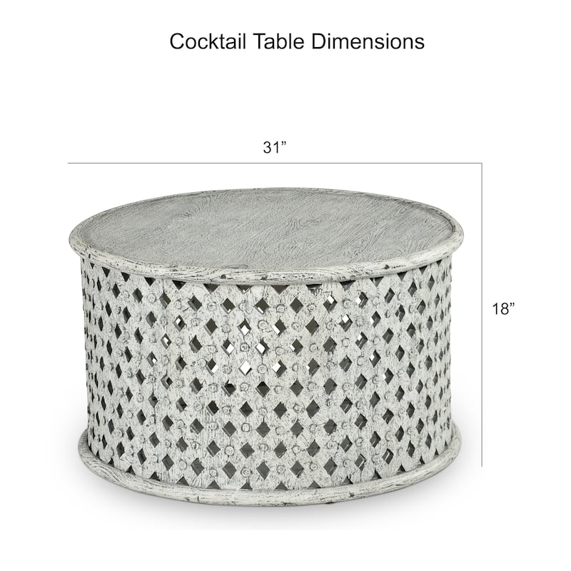 Steve Silver Shiloh Round Aged Alabaster Coffee Table