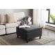 preview thumbnail 2 of 19, Porthos Home Jamar Fabric Square Storage Ottoman with Rubberwood Legs