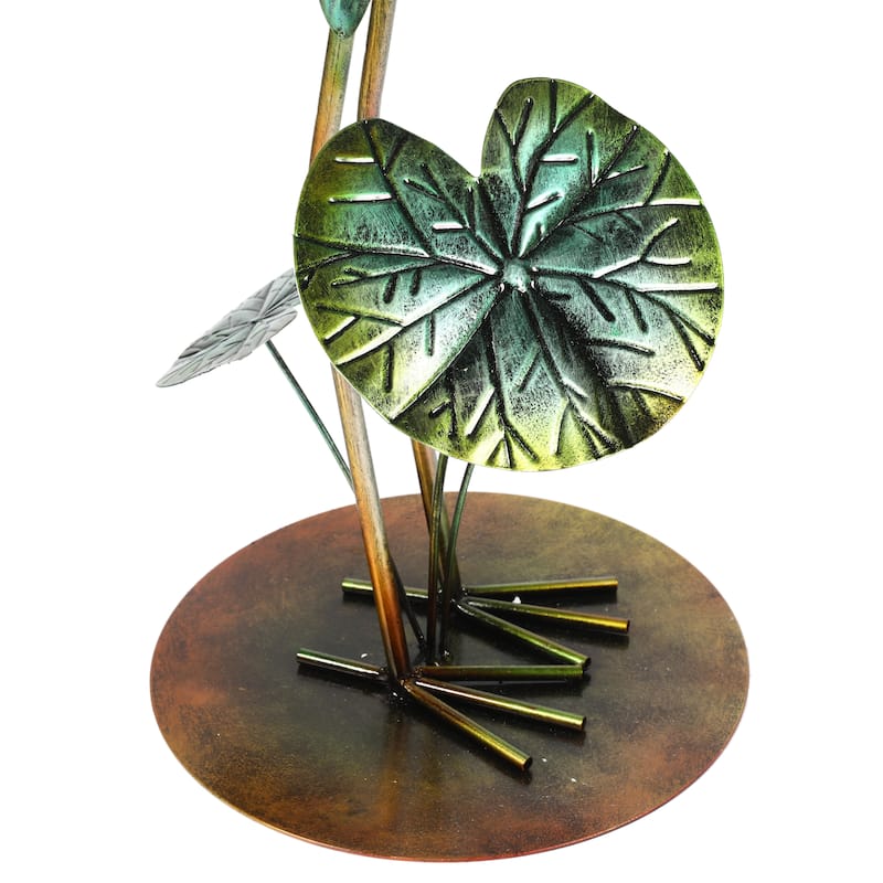 Metal Green Crane Outdoor Fountain