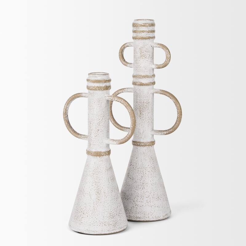 Ziva Small Distressed Wall White Metal Sculptural Object