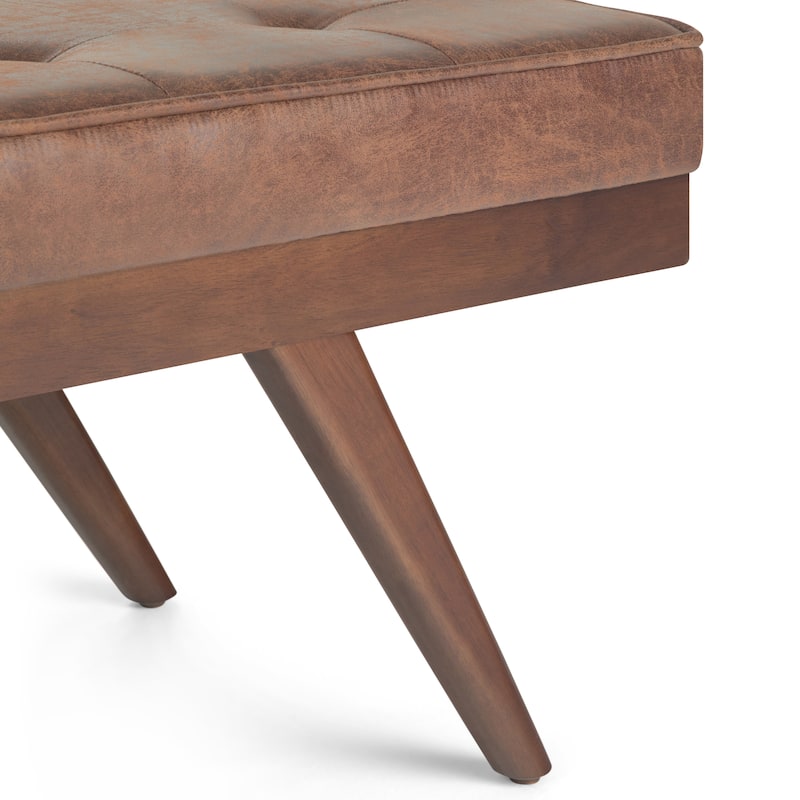 WYNDENHALL Keenan 48 inch Wide Mid Century Modern Rectangle Ottoman Bench