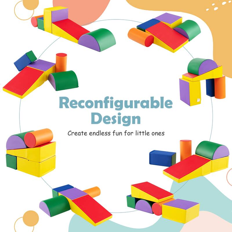 Gymax 5 PCS Kids Climb & Crawl Activity Playset Soft Foam Block