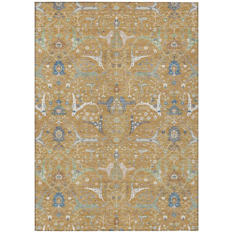 Machine Washable Indoor/ Outdoor Traditional Persian Chantille Rug