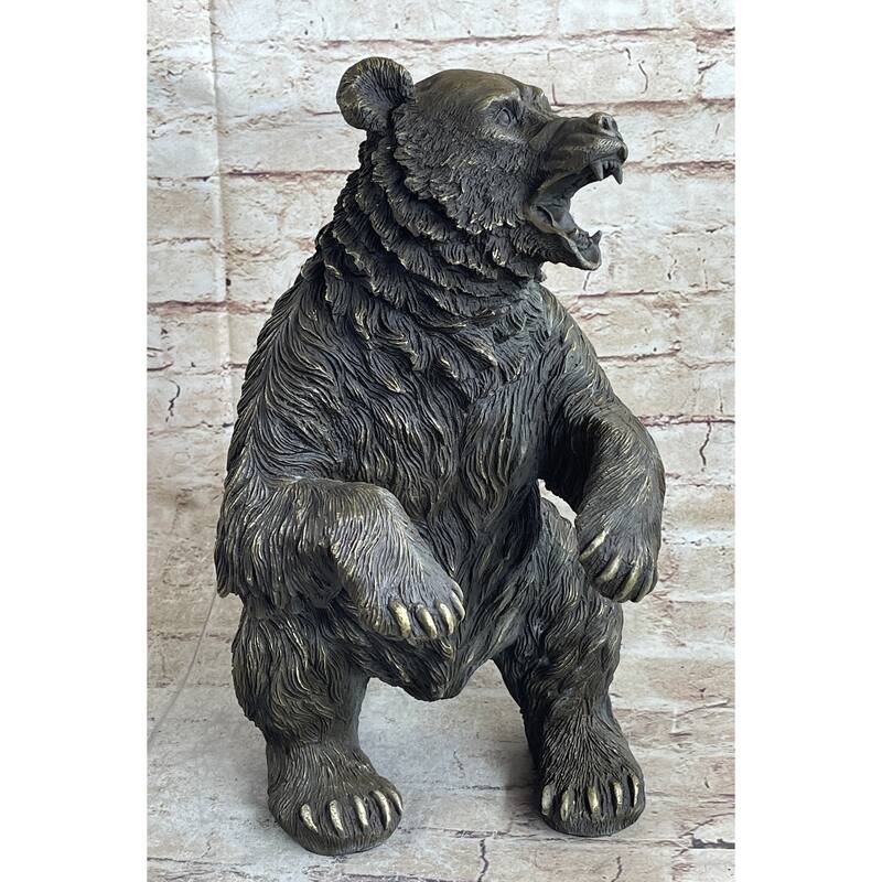 Standing Bear Bronze Metal Statue Sculpture Decor Collectible Figure 17 Inches X 9 Inches