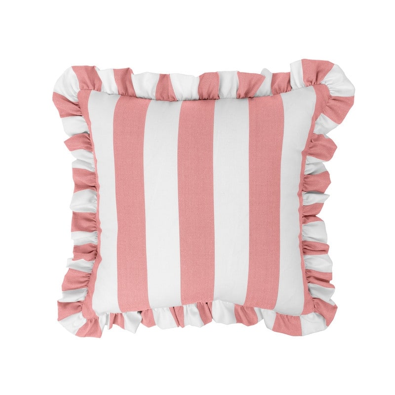 Sherry Kline Cabana Stripe Indoor/Outdoor Set of 2 18" Filled Ruffle Pillow