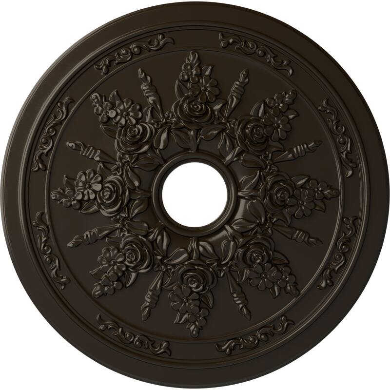 23 5/8"OD x 4"ID x 1 1/2"P Rose and Ribbon Ceiling Medallion