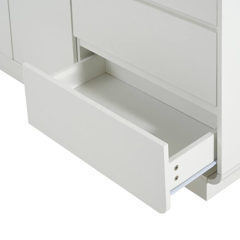 Christopher Knight Home - Modern Sideboard Buffet Cabinet with Soft-close Hinges & Deep Drawer Glides, Versatile Multi-Space Use