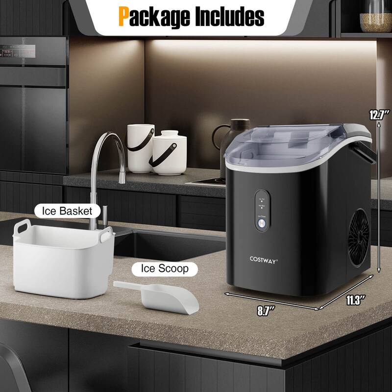 Costway Countertop Ice Maker with Soft Chewable Pellet Ice Ready in 6 - See Details