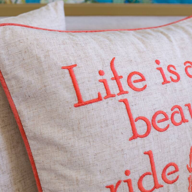 Cora Polyester with Embroidery 20" Square Decorative Throw Pillow 2PK