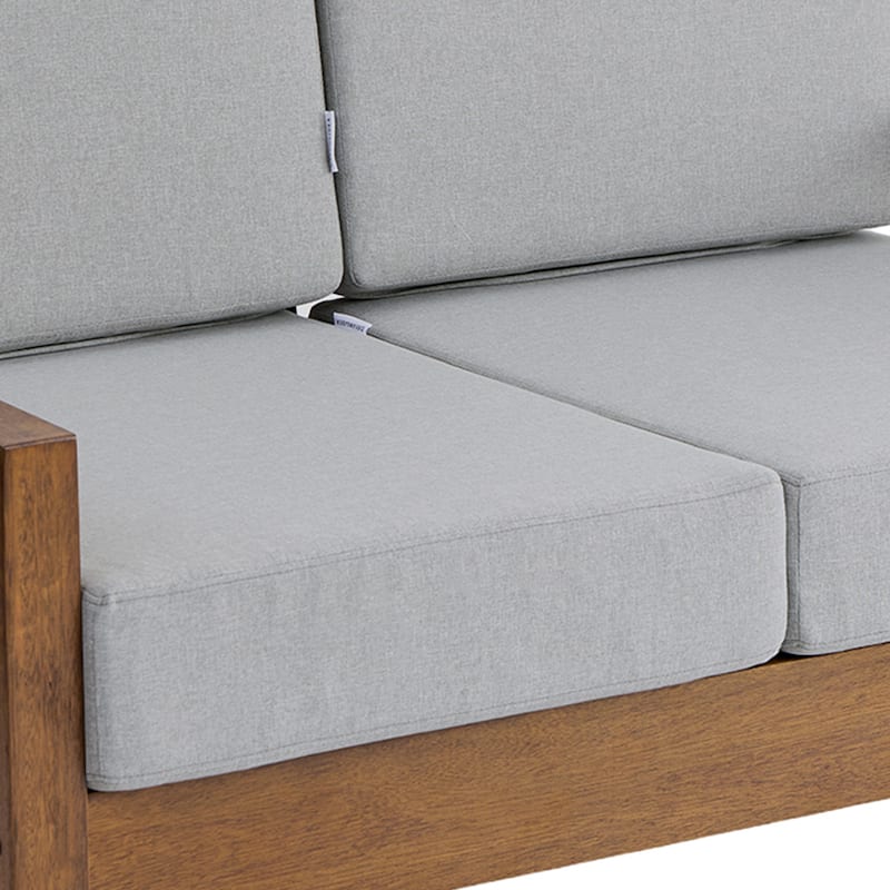 Patio Teak Wood Outdoor Loveseat with Cushion