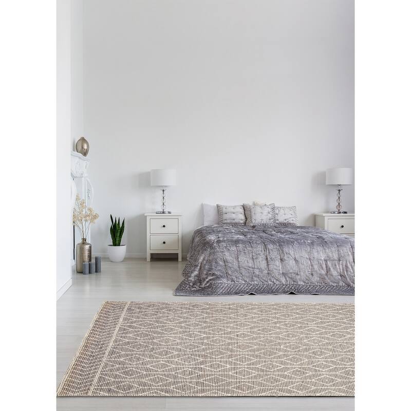 ECARPETGALLERY Braid weave Sienna Grey Wool Rug - 6'0 x 9'4