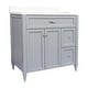 preview thumbnail 72 of 109, Vail 37" Bathroom Vanity with Cultured Marble Top Sink w/ Backsplash in White with White Basin