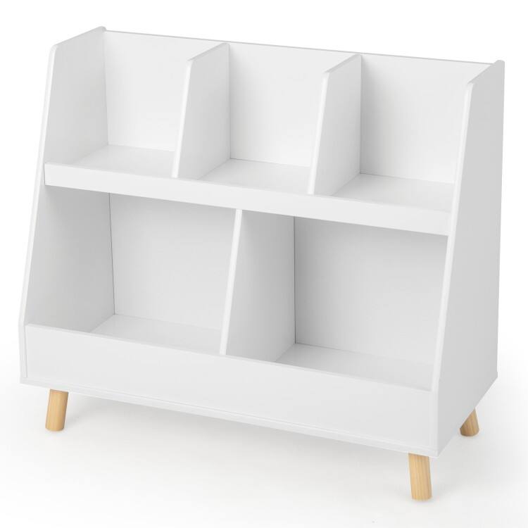 5-Cube Kids Bookshelf and Toy Organizer with Anti-Tipping Kits - 31.5" x 14" x 28" - White