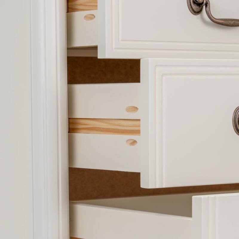 Design House Oxford 3-Piece Two Nightstands and One Chest Set with Antique Brass Hardware