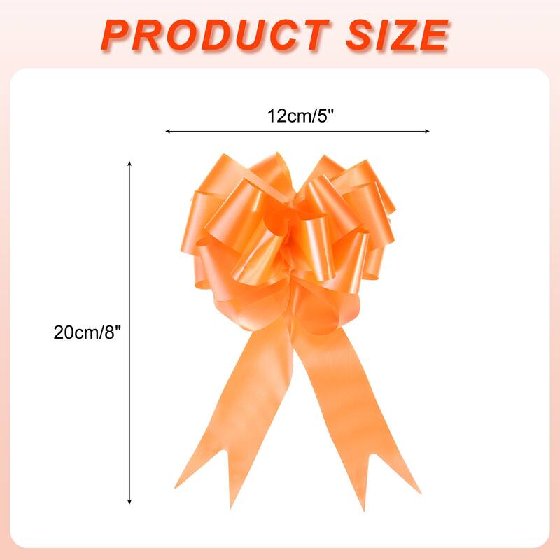 10pcs Large Pull Bow Big Gift Wrapping Bows Ribbon for Christmas Bow - Orange - 5 Inch
