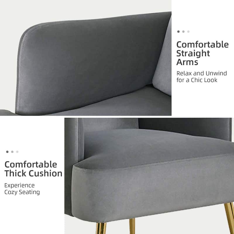 Ferrera Comfy Accent Armchair with Recessed Arms Set of 2