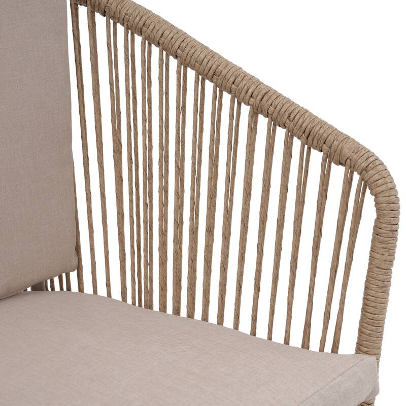 Outdoor 2-piece Steel Dining Chair with Cushion