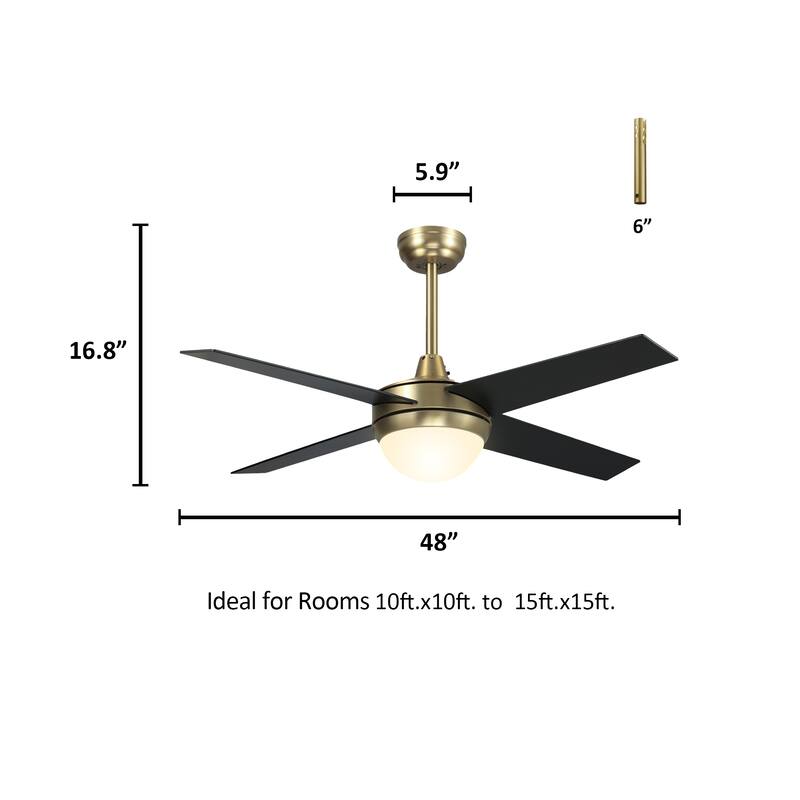 CARRO Norfolk 48" Indoor Smart Ceiling Fan with LED Light and Wall Control