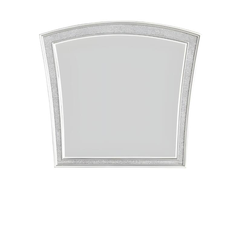 HomeRoots 44" Platinum Abstract Wood Framed Mounted Dresser Mirror - 40' X '44' X '2
