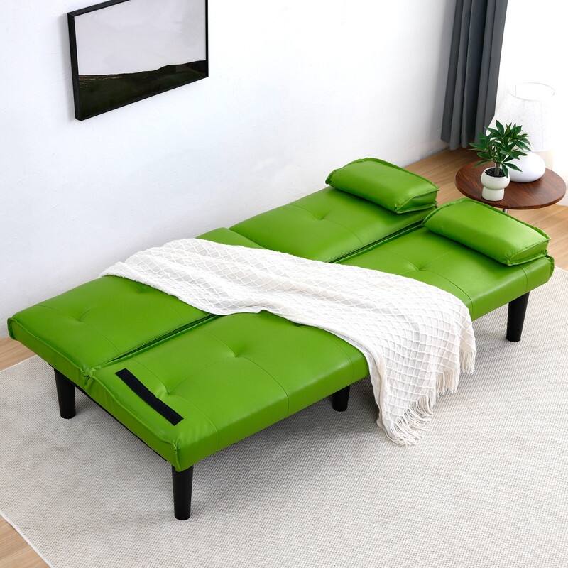 66.8" PVC Multifunctional Sofa Bed With Cup Holder