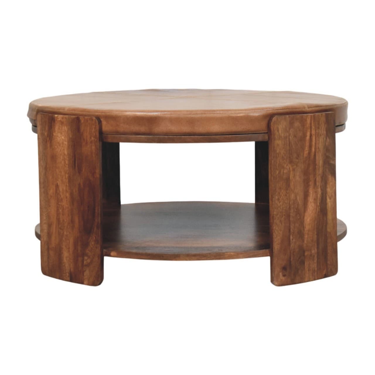Artisan Furniture Solid Wood Savoy Leather Coffee Table , Brown