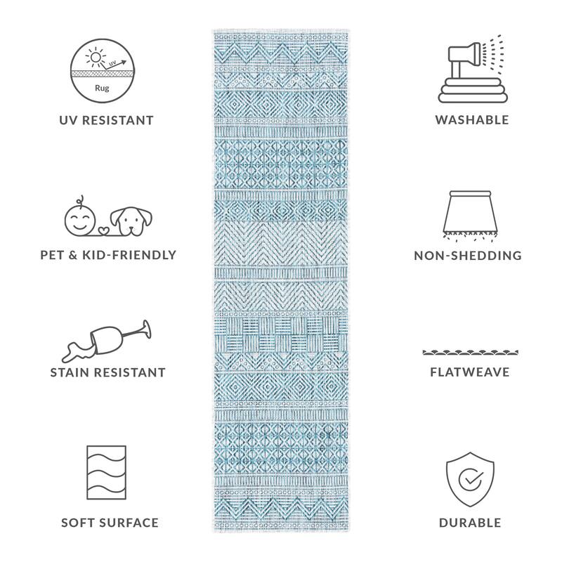 SAFAVIEH Courtyard Rozenn Indoor/ Outdoor Waterproof Patio Backyard Rug