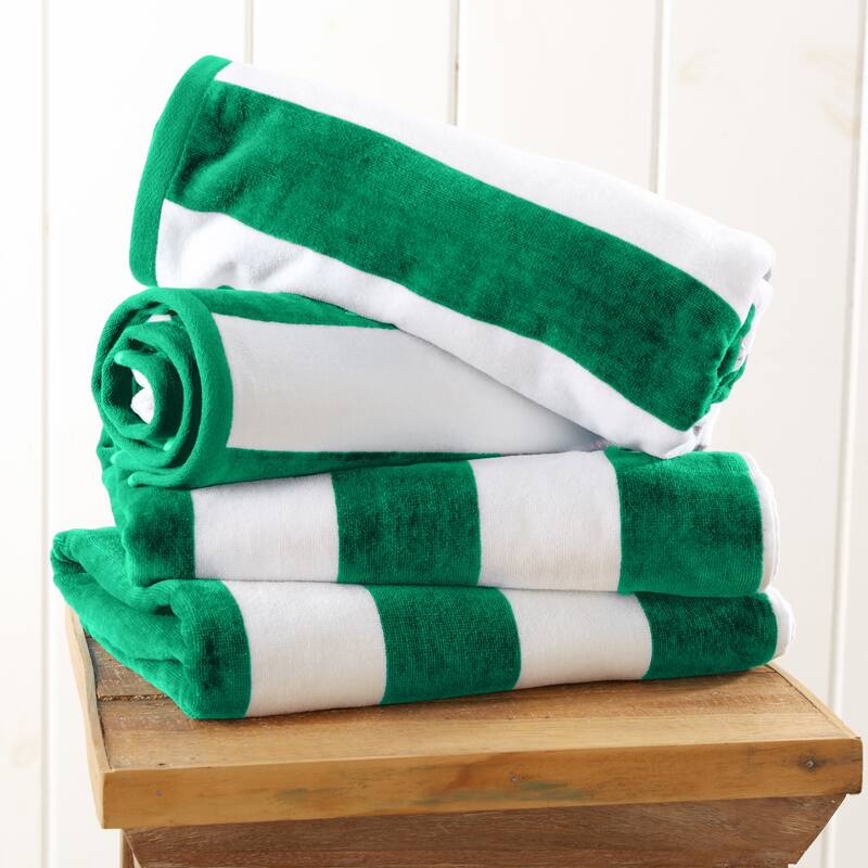Linery & Co. Oversized Cotton Cabana Beach Towel, 4 Pack - 35" x 70"