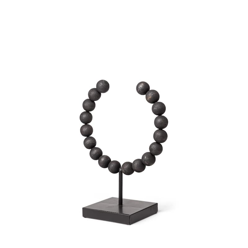 Black Beaded Sculpture - 5" W x 9" D x 12" H