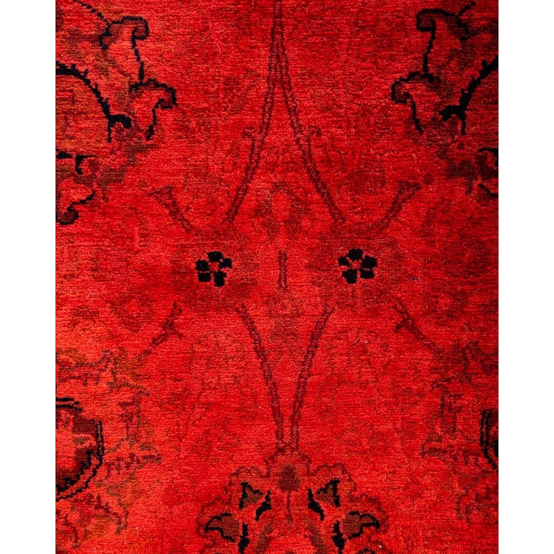 Contemporary Overdyed Wool Hand Knotted Runner - 3' 0" x 8' 5"