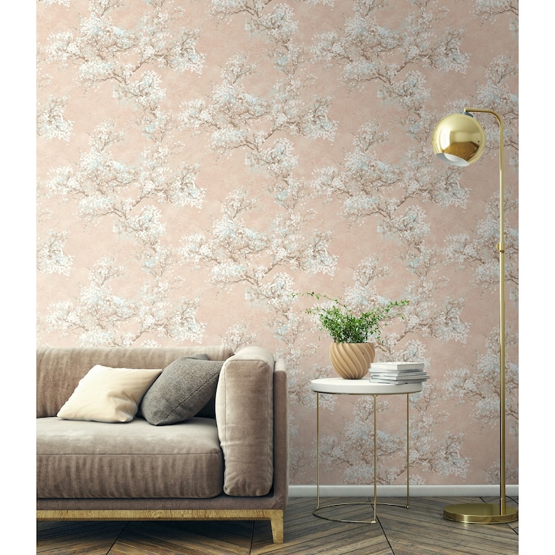 Seabrook Designs Nova Cherry Blossoms Unpasted Wallpaper