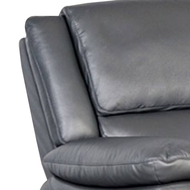 Larus Manual Loveseat, Dark Gray Leather Match, Pillow Top Arms, 60 Inch