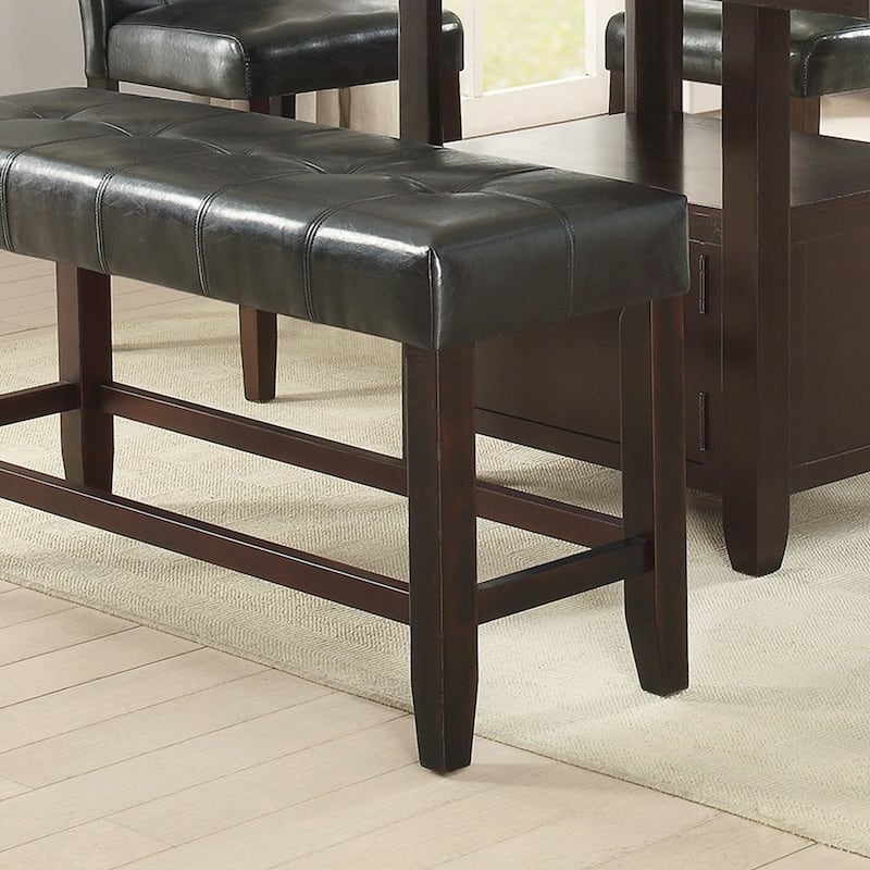 Counter Height 1pc Bench Faux Leather