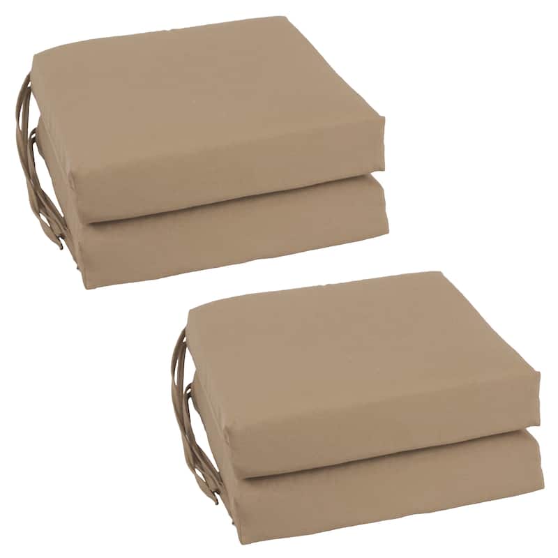 16-inch Square Indoor Twill Chair Cushions (Set of 2 or 4) - 16 x 16 - Set of 4 - Toffee