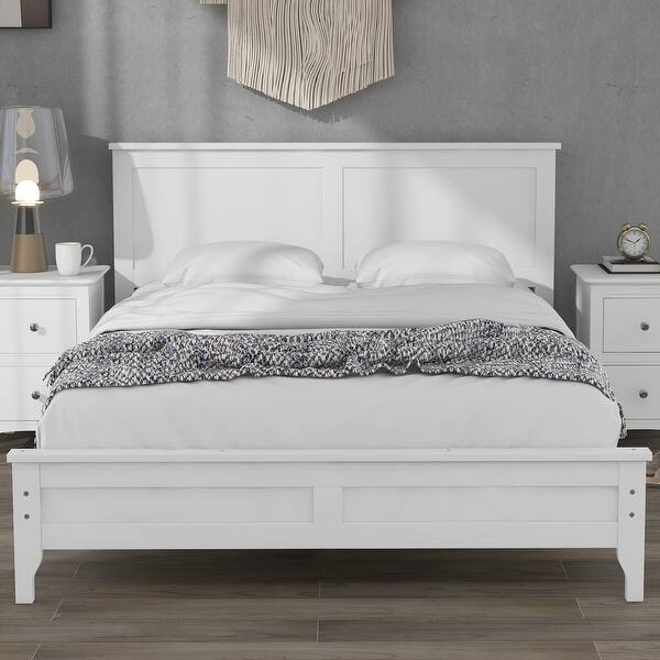 slide 2 of 39, Modern Simple Solid Wood Platform Bed - Elegant Wood Bed with Headboard